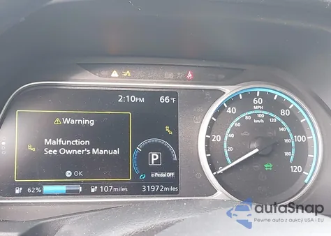 2021 Nissan Leaf S Plus 62 Kwh z USA, uszkodzony, nr VIN 1N4BZ1BVXMC552659